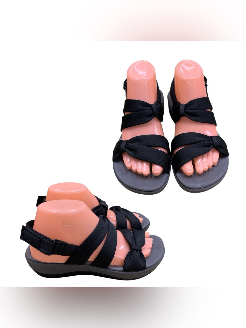 Cloudsteppers by Clarks Black Strappy Comfort Sandals S8